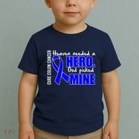 Cure Colon Cancer Heaven Needed A Hero Toddler T-Shirt thumb 2