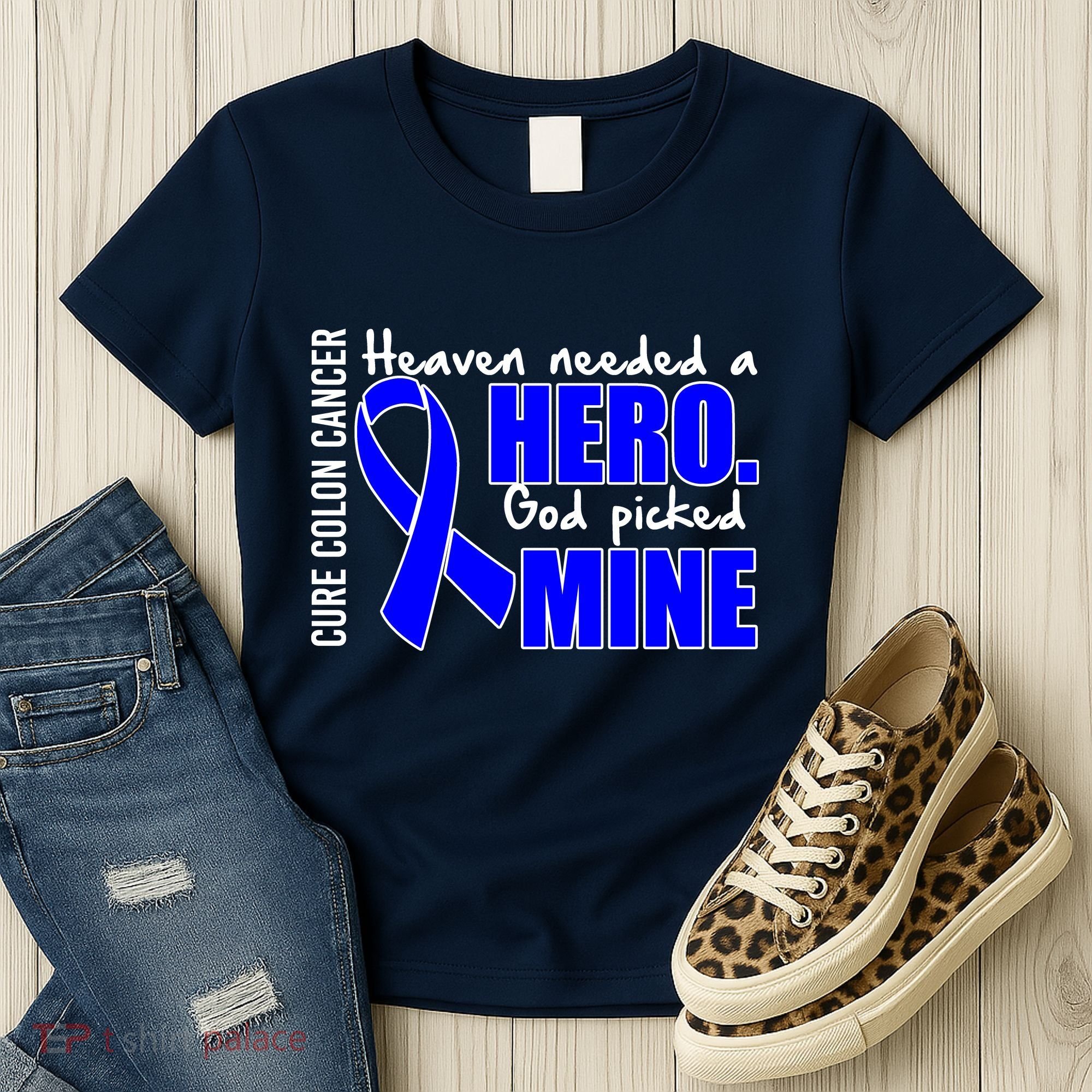 Cure Colon Cancer Heaven Needed A Hero Women's T-Shirt