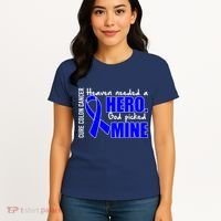 Cure Colon Cancer Heaven Needed A Hero Women's T-Shirt thumb 4