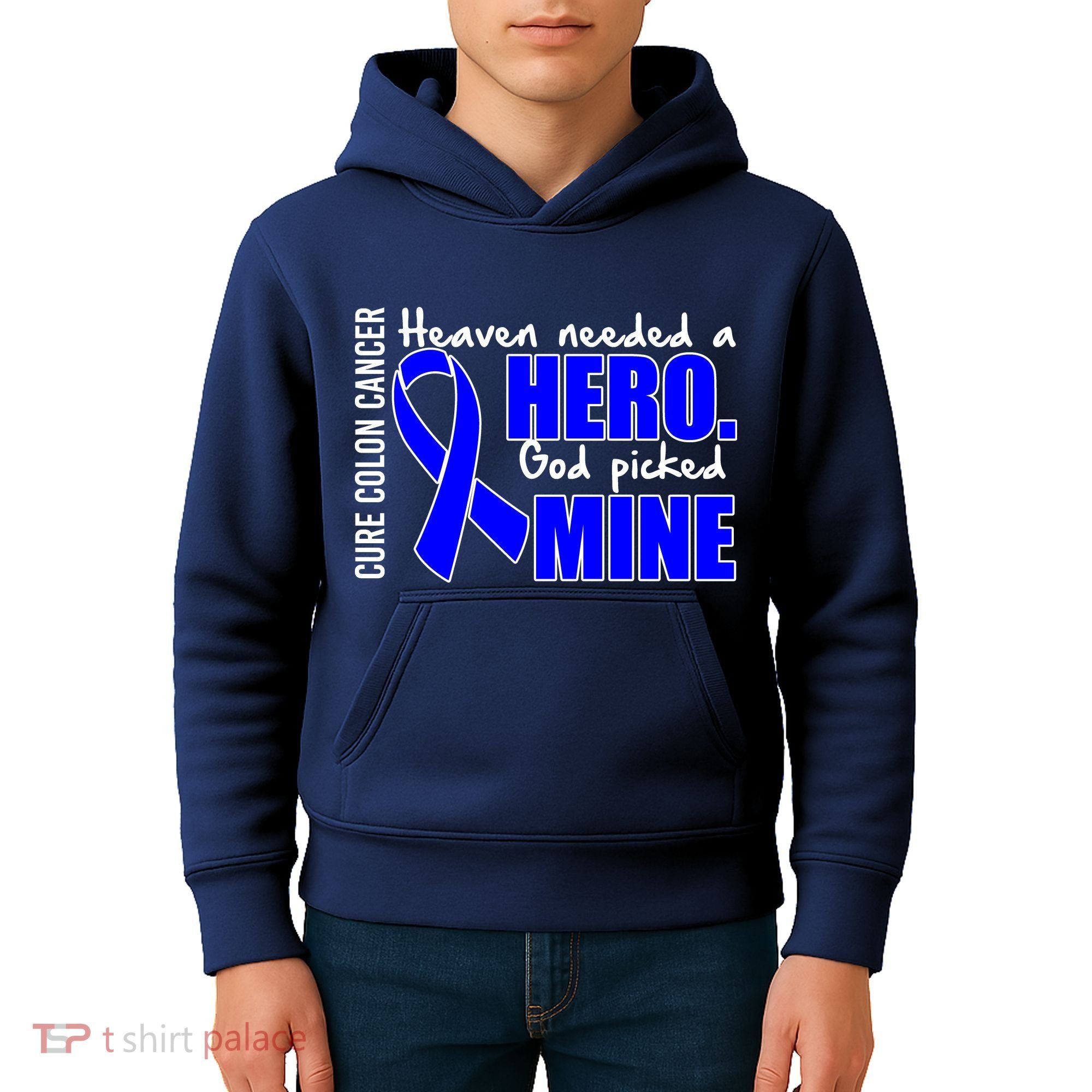 Cure Colon Cancer Heaven Needed A Hero Kids Hoodie