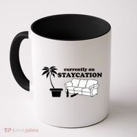 Currently On Staycation Funny Vacation Coffee Mug thumb 0