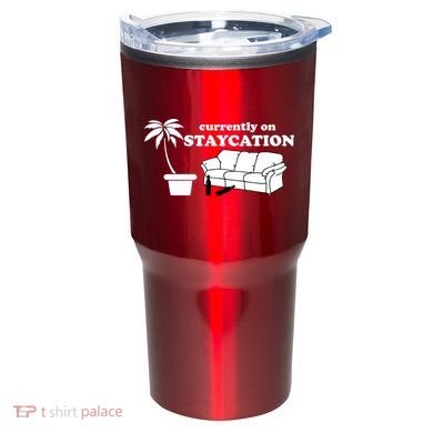 Currently On Staycation Funny Vacation Tumbler
