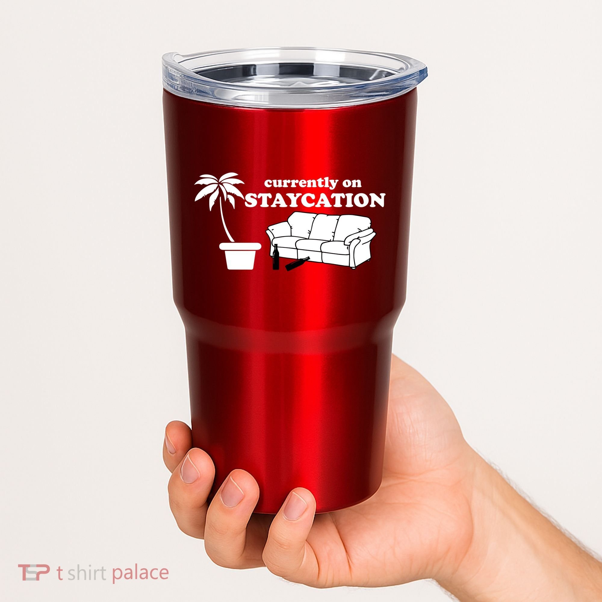 Currently On Staycation Funny Vacation Tumbler