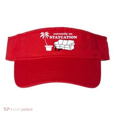 Currently On Staycation Funny Vacation Visor