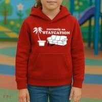 Currently On Staycation Funny Vacation Kids Hoodie thumb 3