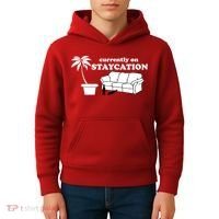 Currently On Staycation Funny Vacation Kids Hoodie thumb 4