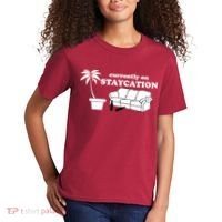 Currently On Staycation Funny Vacation Kids T-Shirt thumb 2