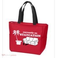 Currently On Staycation Funny Vacation Tote Bag thumb 3