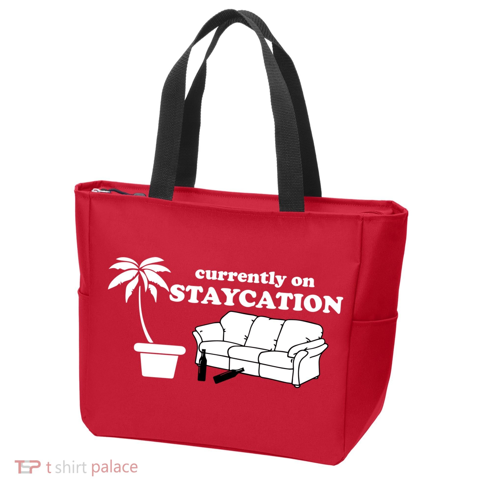Currently On Staycation Funny Vacation Tote Bag
