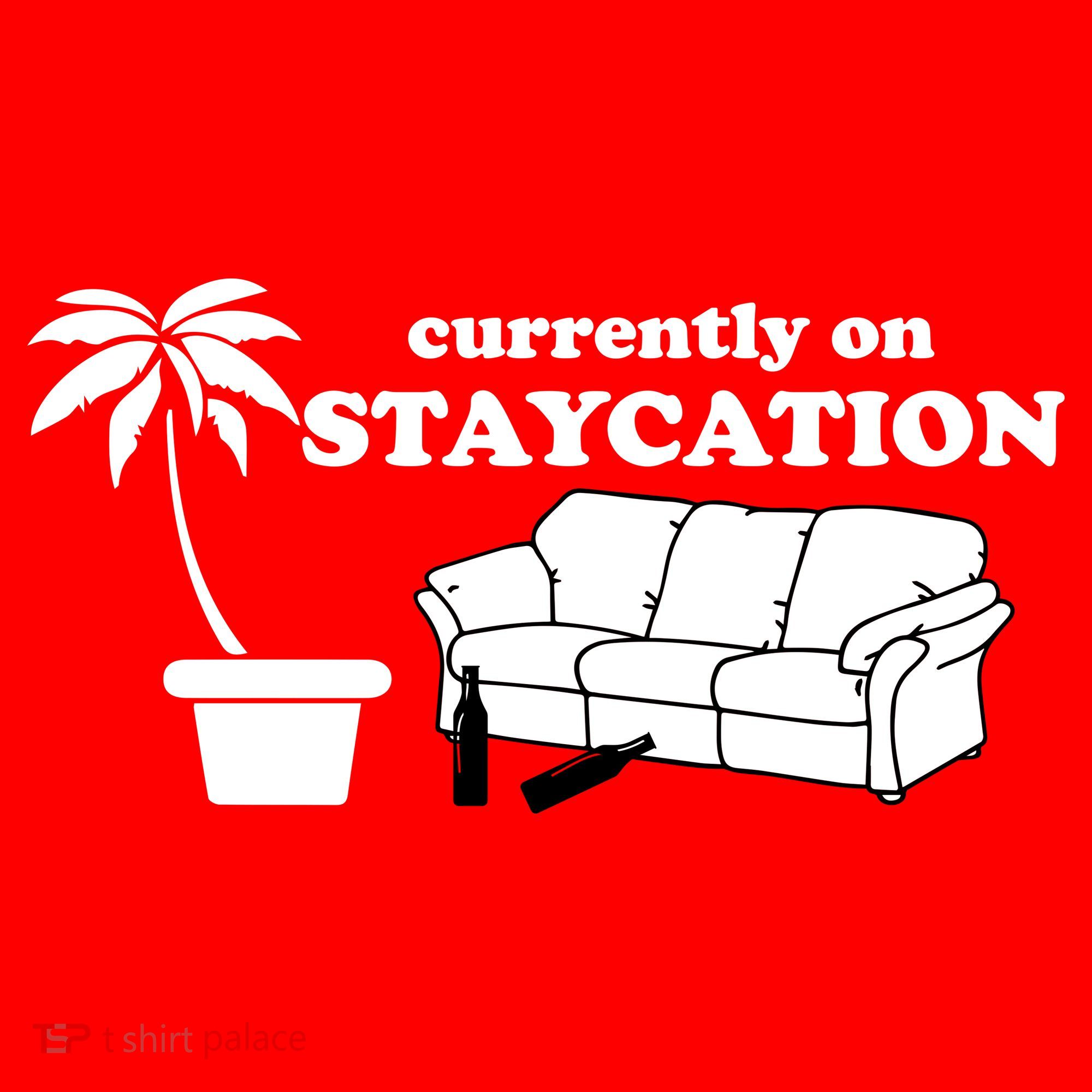 Currently On Staycation Funny Vacation Tote Bag
