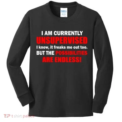 Currently Unsupervised Possibilities Are Endless Kids Long Sleeve Shirt