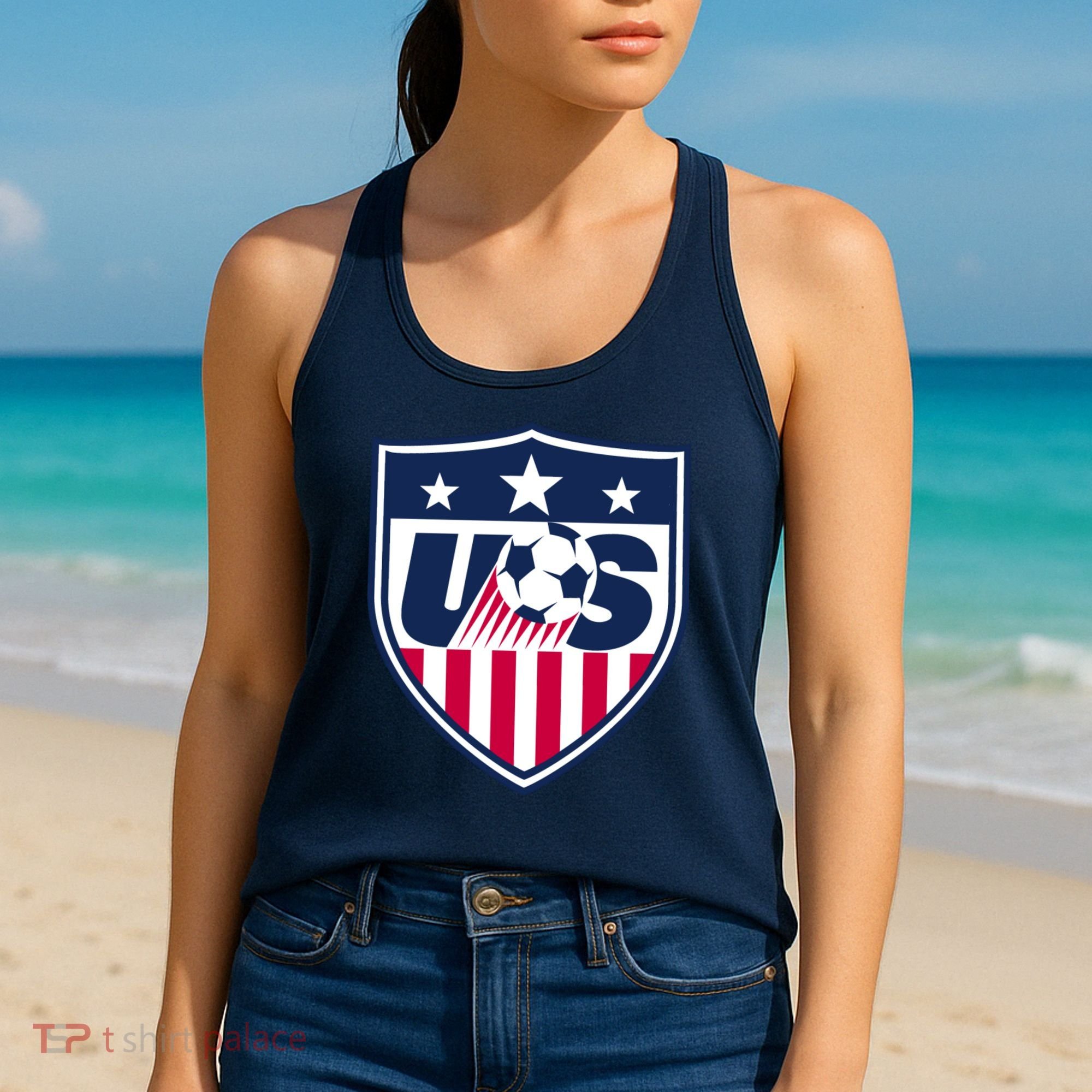 Cool Usa Soccer Team Jersey Women's Tank Top