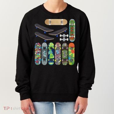 Cool Unique Skateboards Design Mash Up Women's Sweatshirt