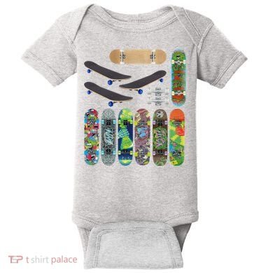 Cool Unique Skateboards Design Mash Up Baby Bodysuit