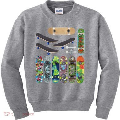 Cool Unique Skateboards Design Mash Up Kids Sweatshirt