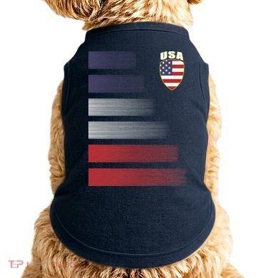 Cool USA Soccer Jersey Stripes Doggie Tank