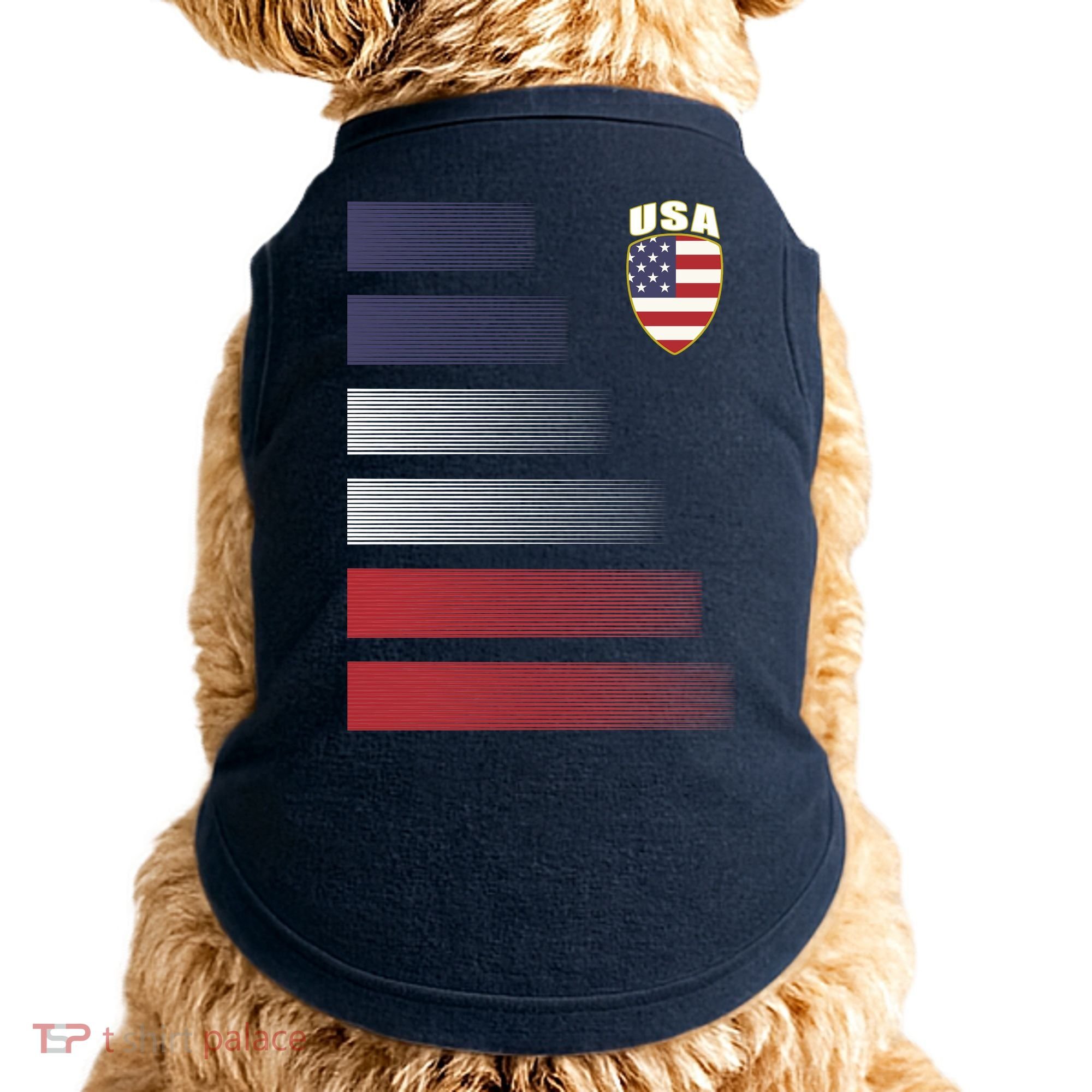 Cool USA Soccer Jersey Stripes Doggie Tank