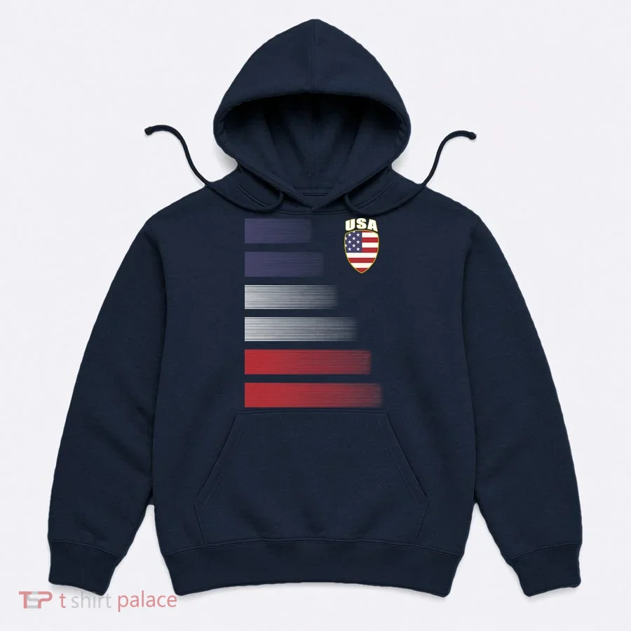 Cool USA Soccer Jersey Stripes Hoodie