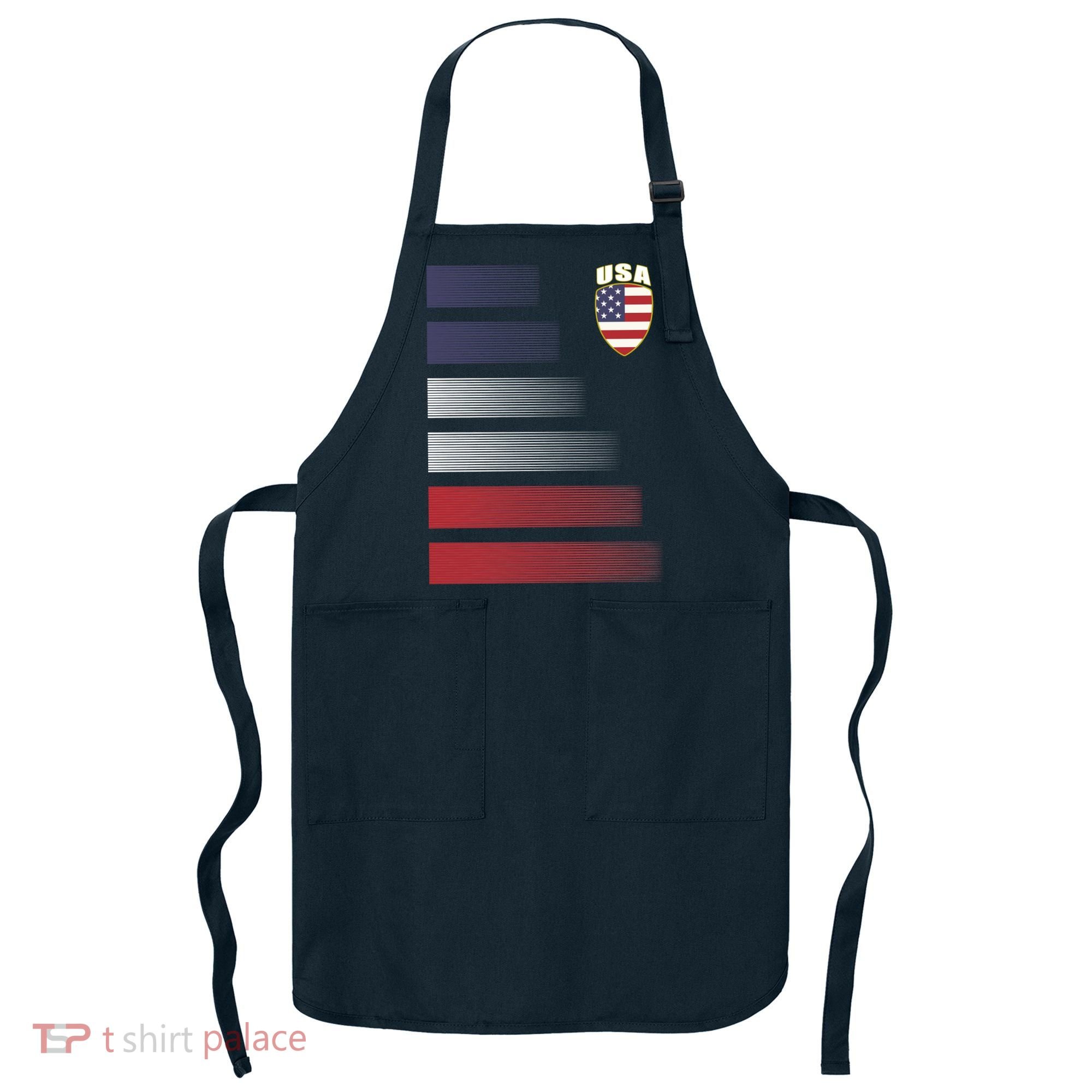 Cool USA Soccer Jersey Stripes Apron