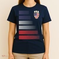 Cool USA Soccer Jersey Stripes T-Shirt thumb 4
