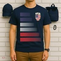 Cool USA Soccer Jersey Stripes T-Shirt thumb 6
