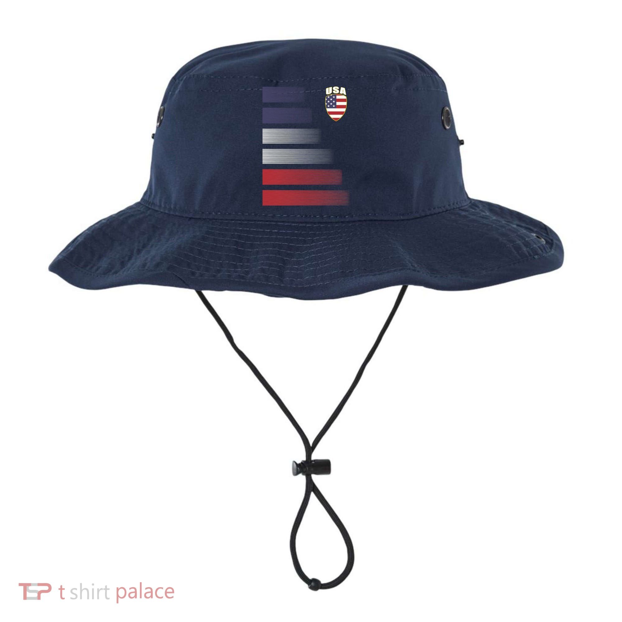Cool USA Soccer Jersey Stripes Bucket Hat