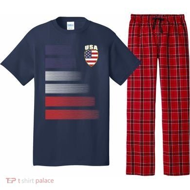 Cool USA Soccer Jersey Stripes Pajama Set