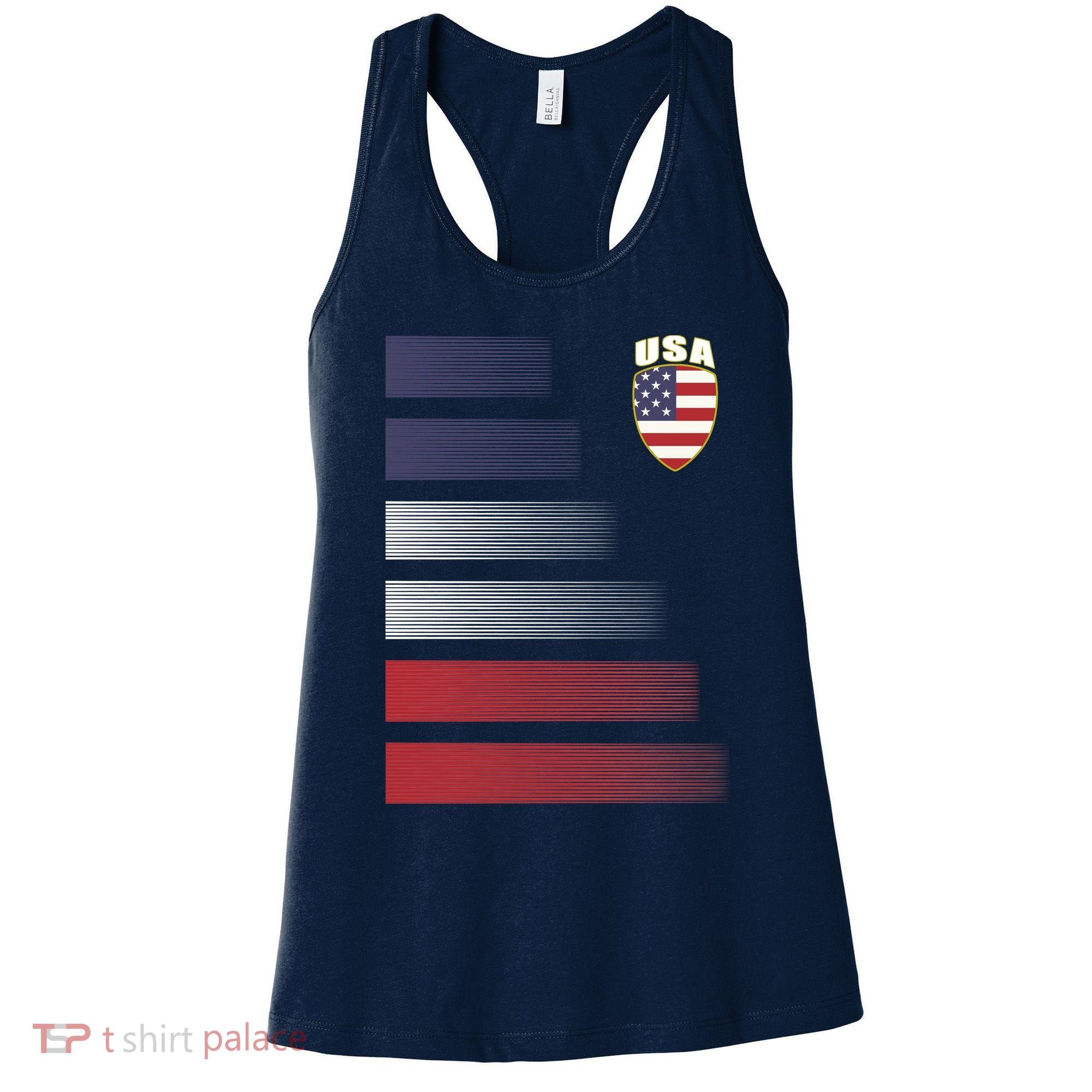 Cool USA Soccer Jersey Stripes Women's Tank Top