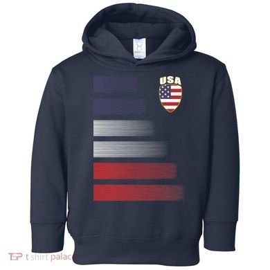Cool USA Soccer Jersey Stripes Toddler Hoodie
