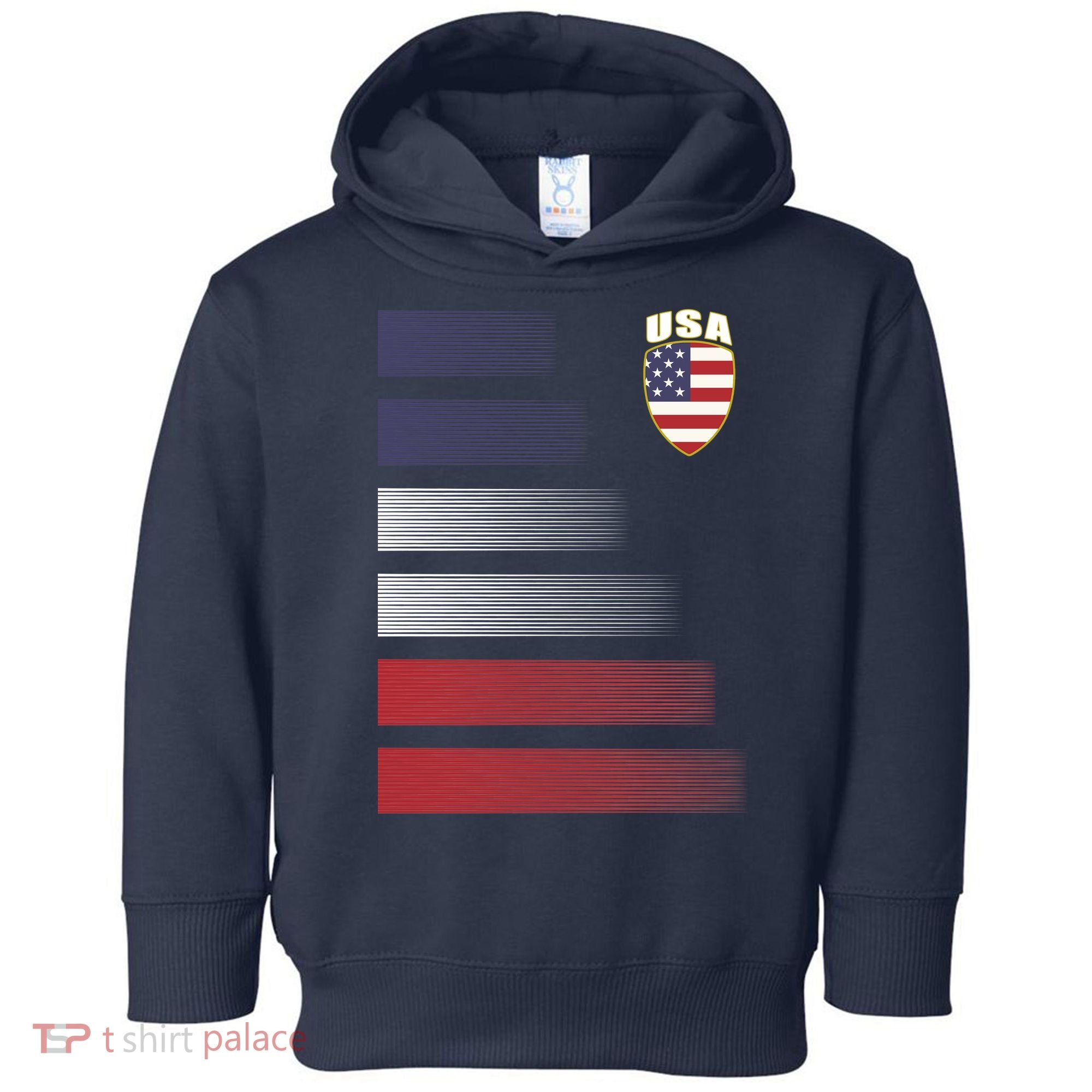 Cool USA Soccer Jersey Stripes Toddler Hoodie