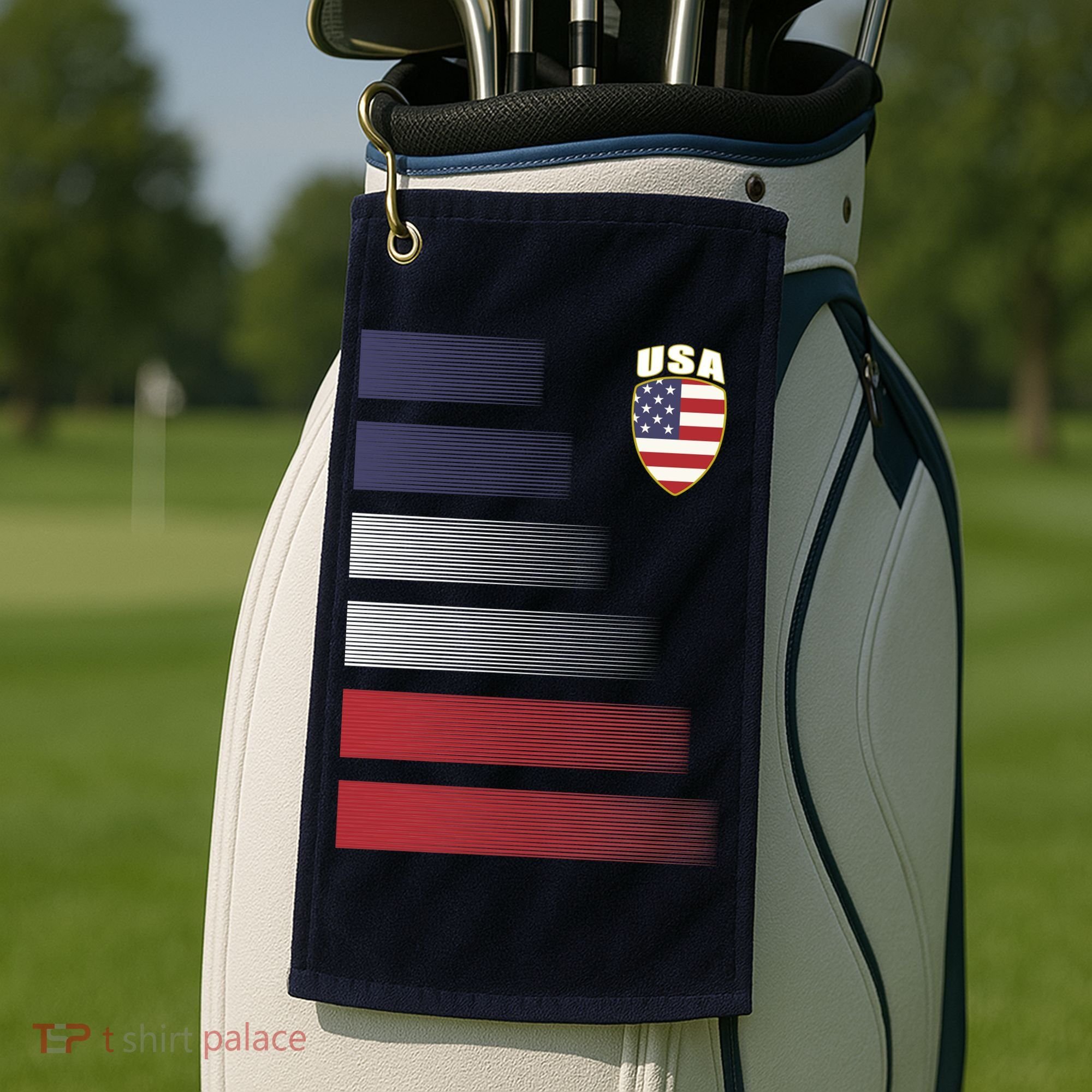 Cool USA Soccer Jersey Stripes Golf Towel
