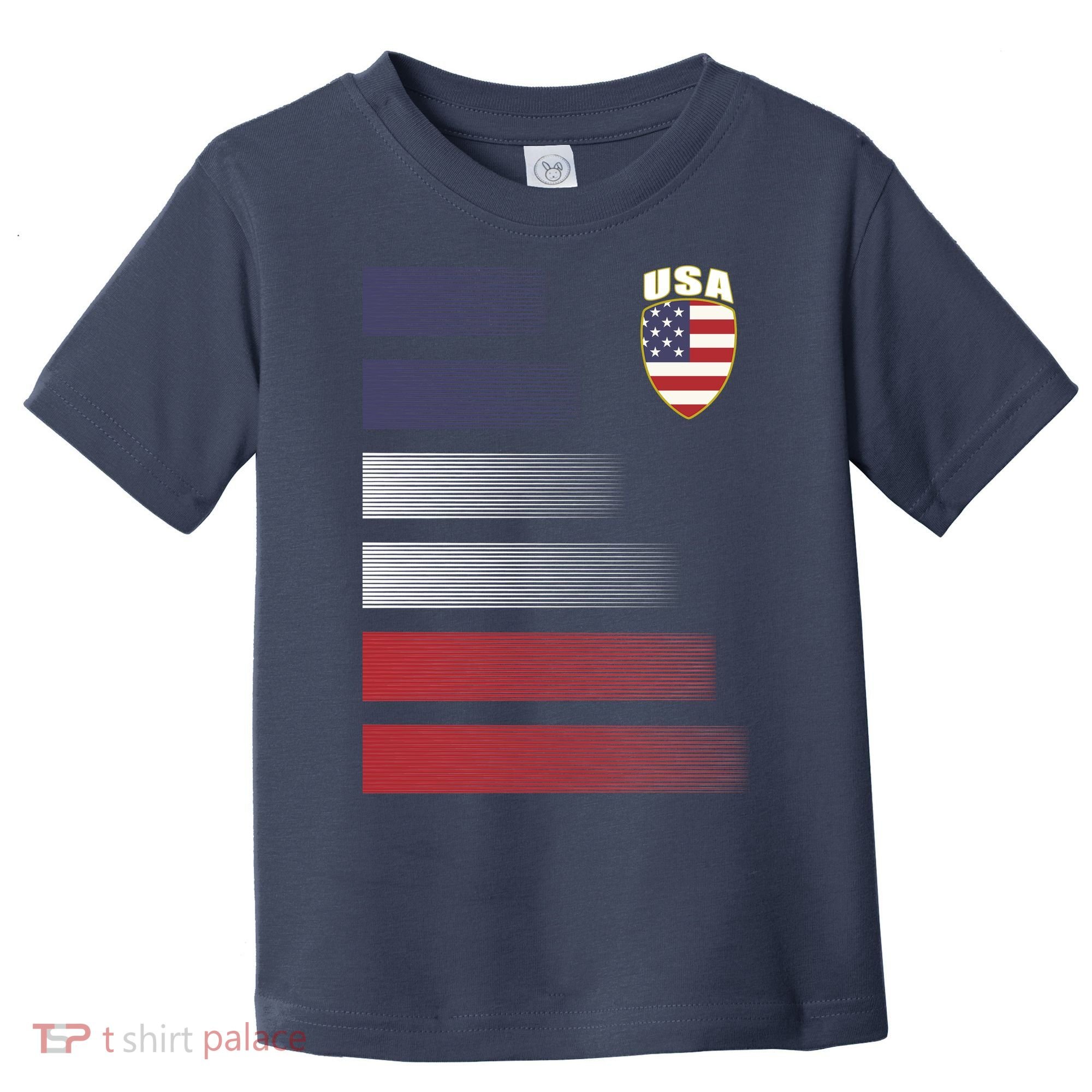 Cool USA Soccer Jersey Stripes Toddler T-Shirt