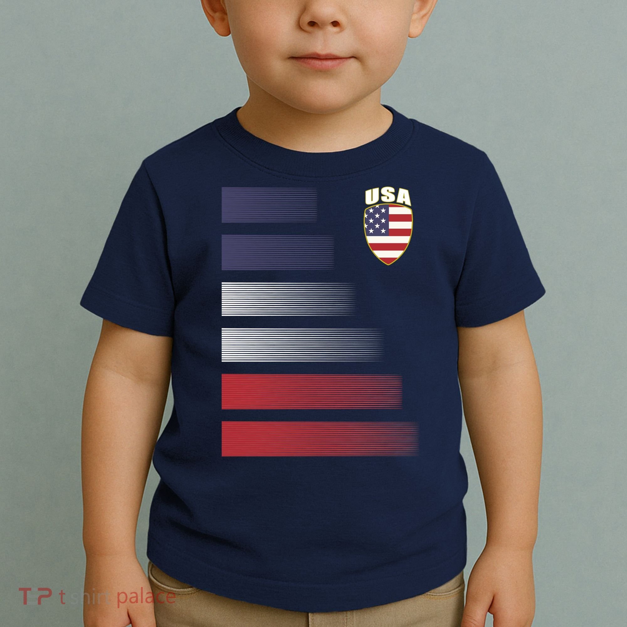 Cool USA Soccer Jersey Stripes Toddler T-Shirt