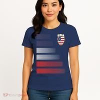 Cool USA Soccer Jersey Stripes Women's T-Shirt thumb 4