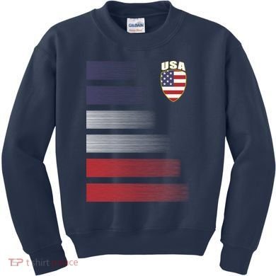 Cool USA Soccer Jersey Stripes Kids Sweatshirt