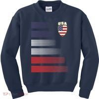 Cool USA Soccer Jersey Stripes Kids Sweatshirt thumb 0