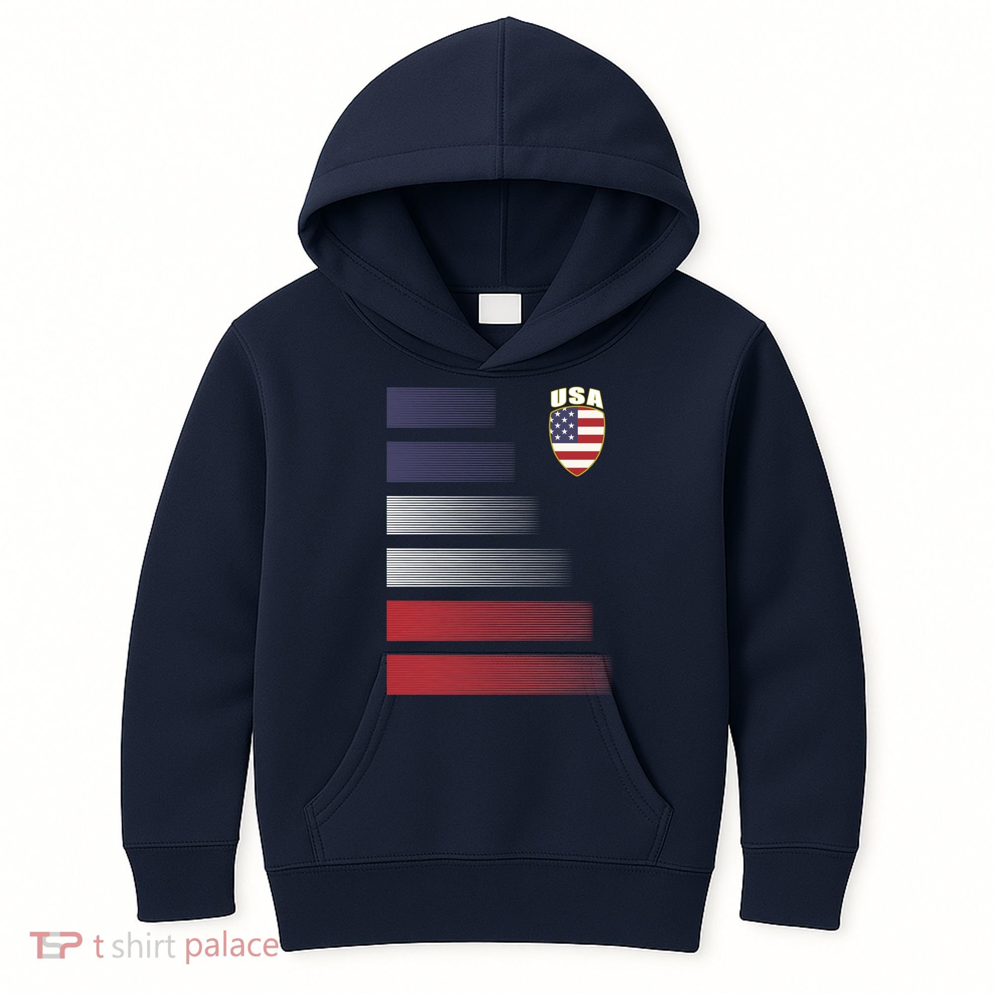 Cool USA Soccer Jersey Stripes Kids Hoodie