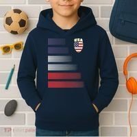 Cool USA Soccer Jersey Stripes Kids Hoodie thumb 2