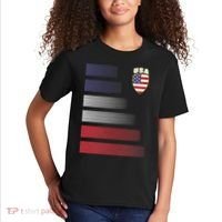Cool USA Soccer Jersey Stripes Kids T-Shirt thumb 2