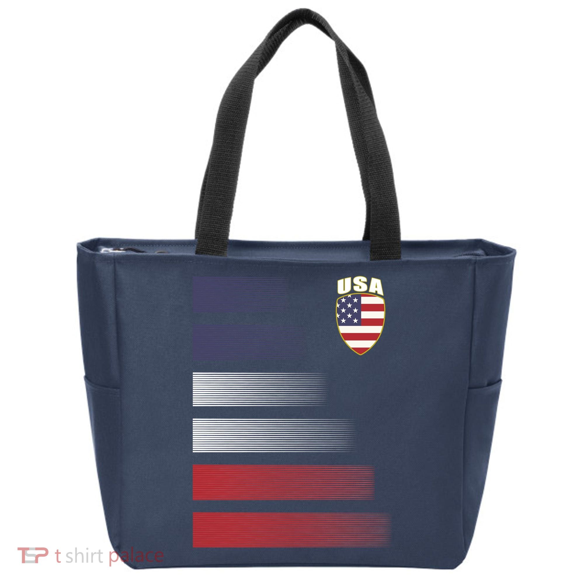 Cool USA Soccer Jersey Stripes Tote Bag