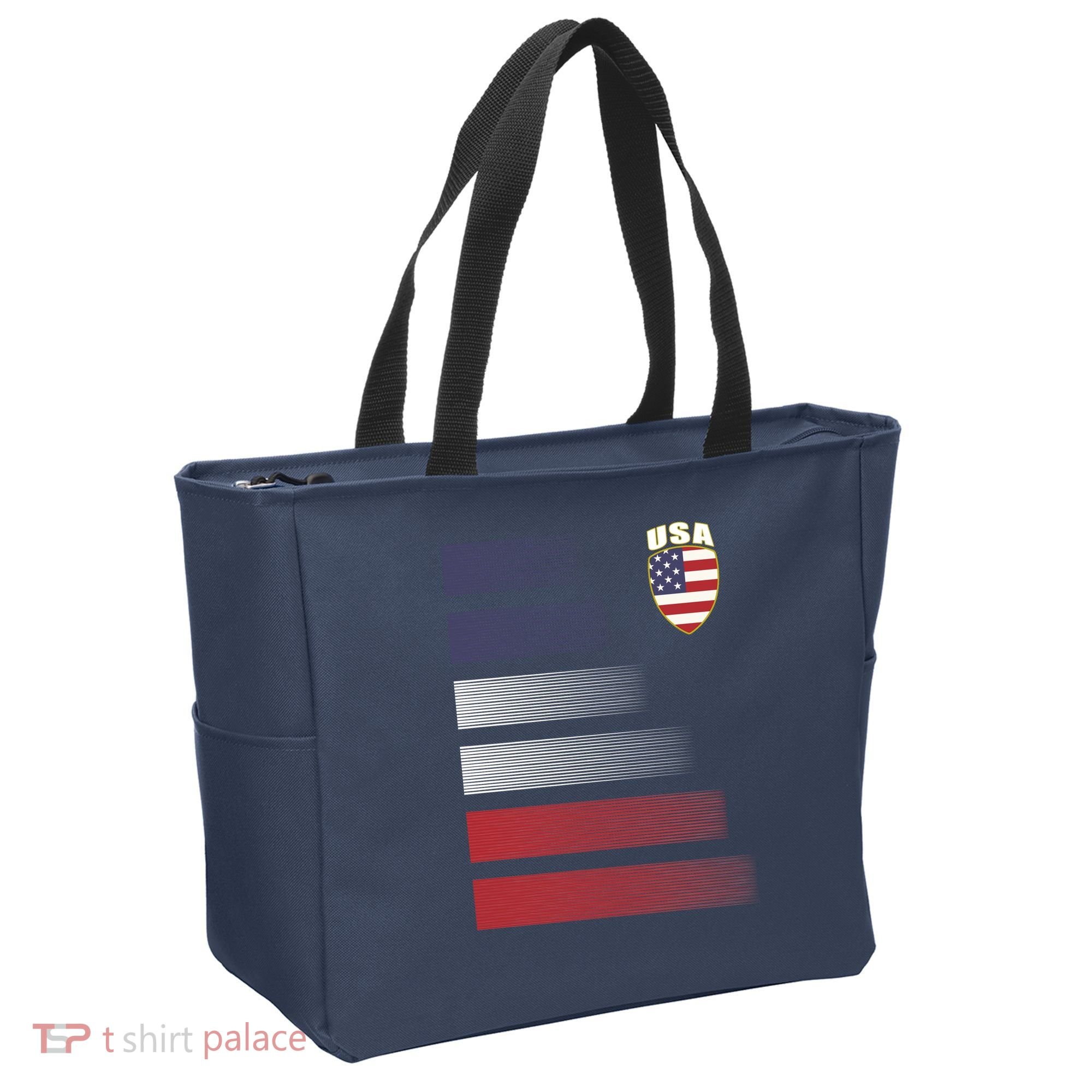 Cool USA Soccer Jersey Stripes Tote Bag
