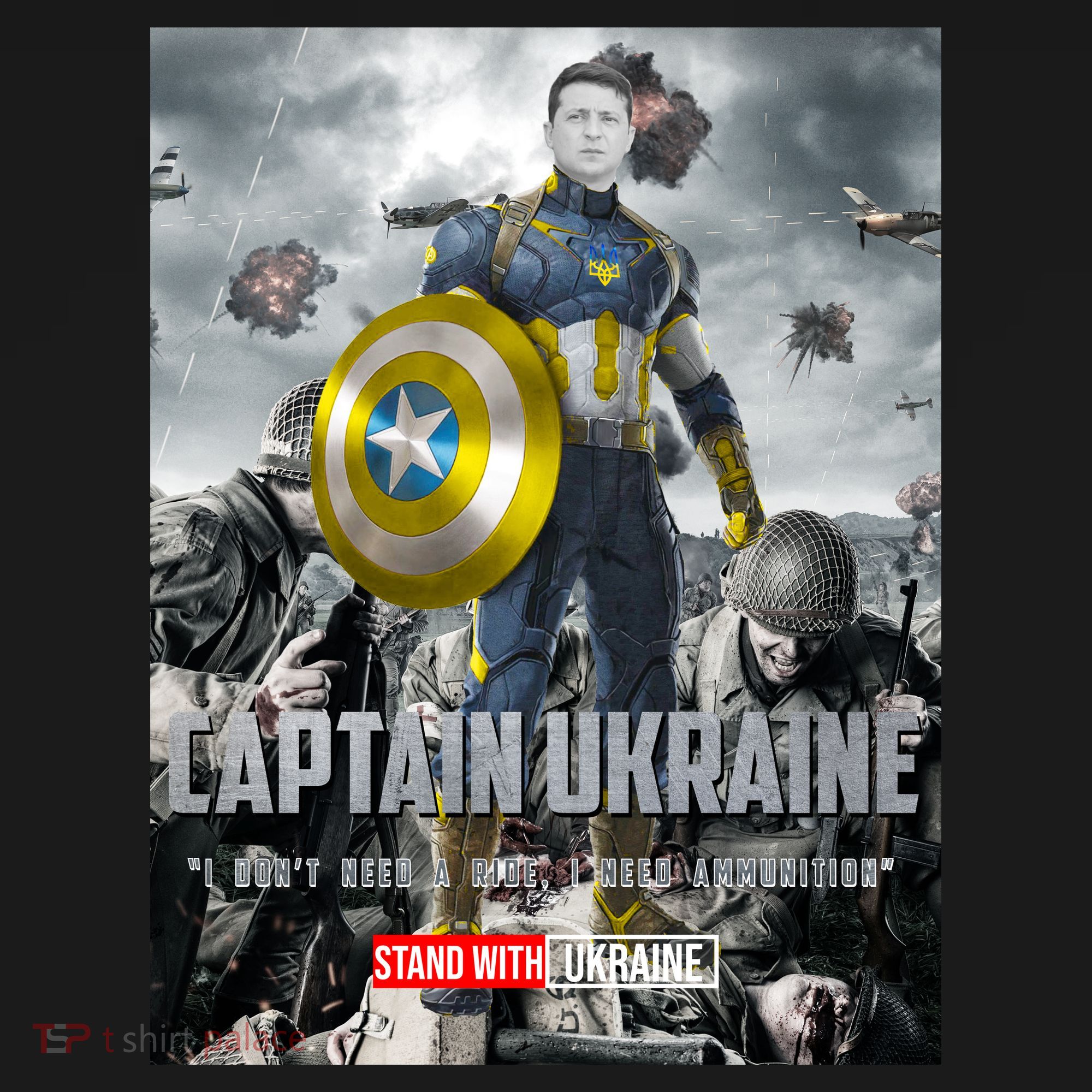 Captain Ukraine Stand With Zelenskyy I Dont Need A Ride Ammo Army Backpack