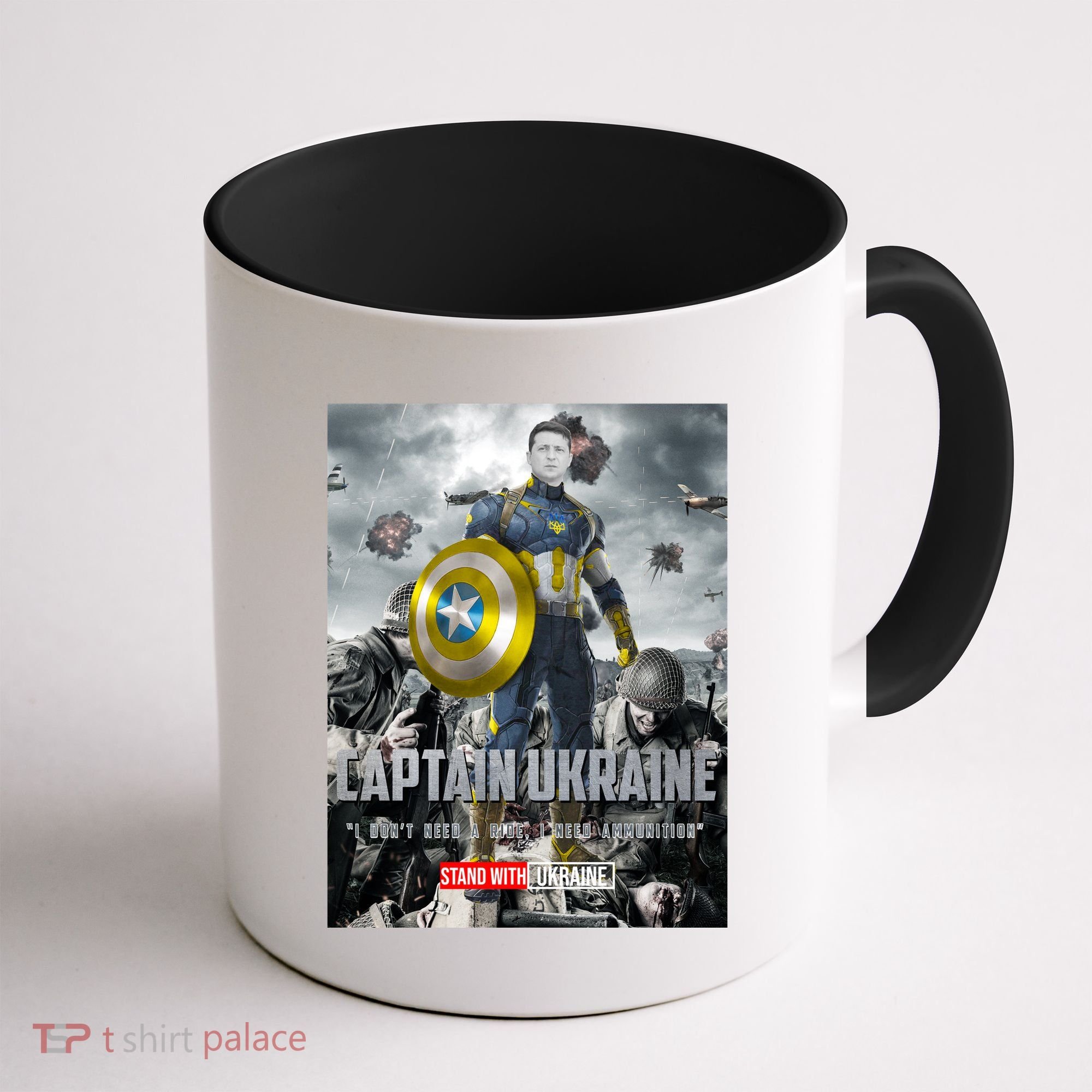 Captain Ukraine Stand With Zelenskyy I Dont Need A Ride Ammo Army Coffee Mug