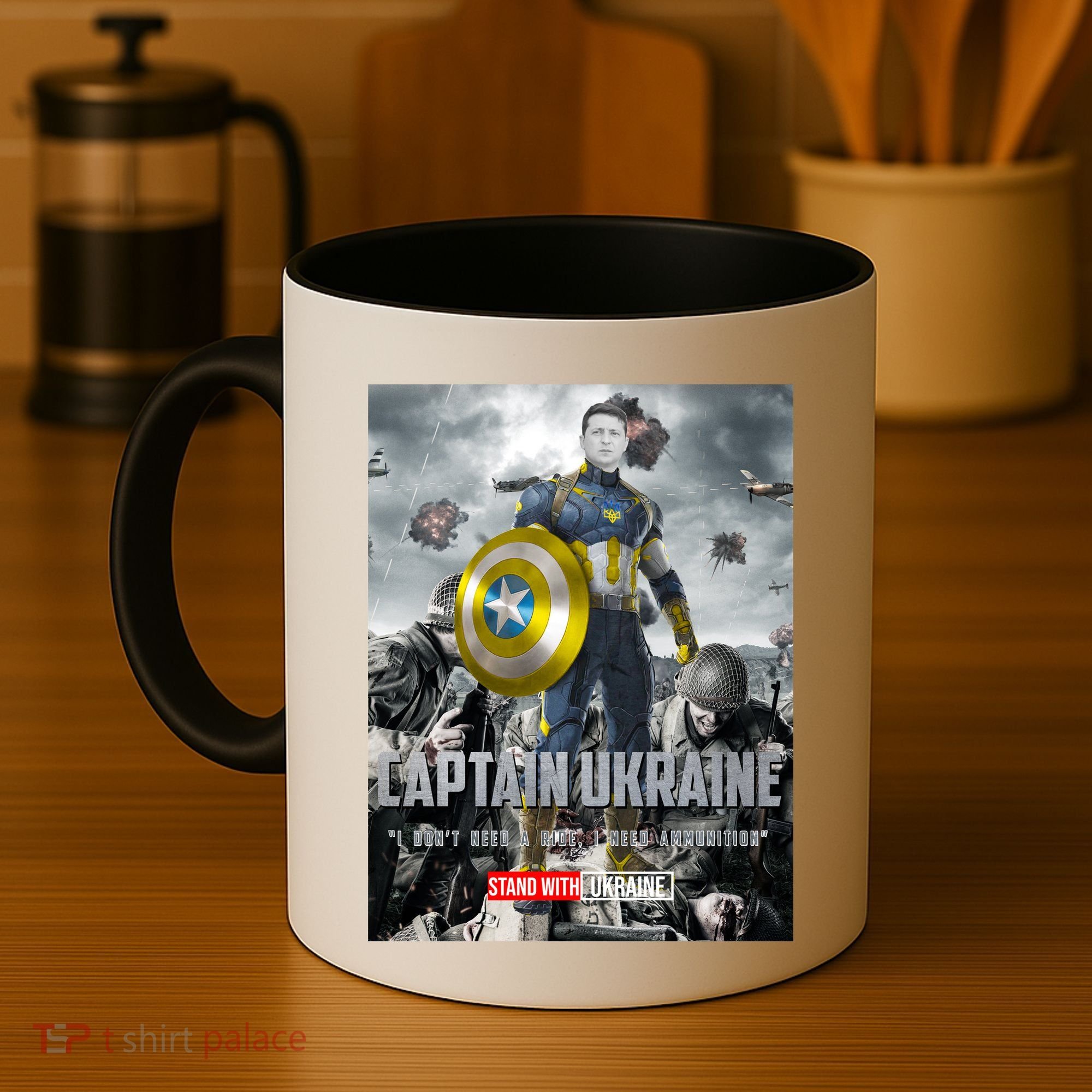 Captain Ukraine Stand With Zelenskyy I Dont Need A Ride Ammo Army Coffee Mug