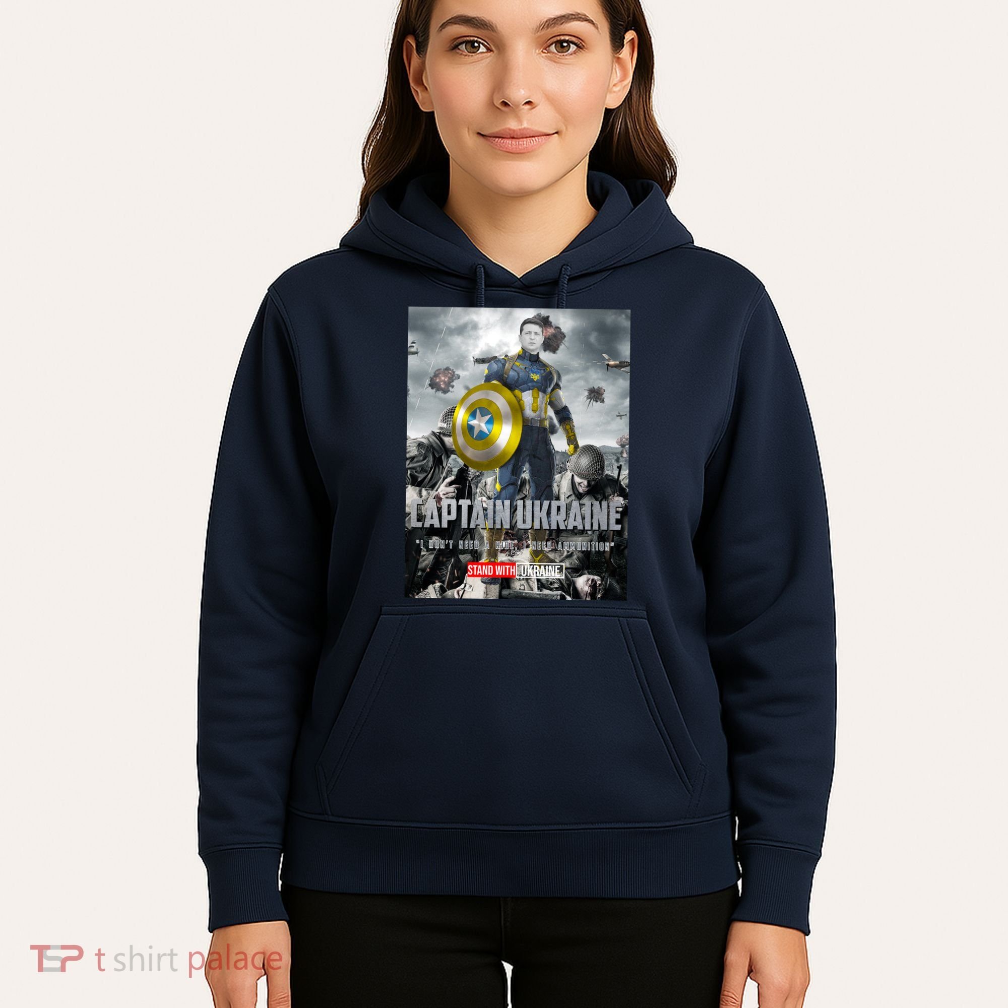Captain Ukraine Stand With Zelenskyy I Dont Need A Ride Ammo Army Hoodie