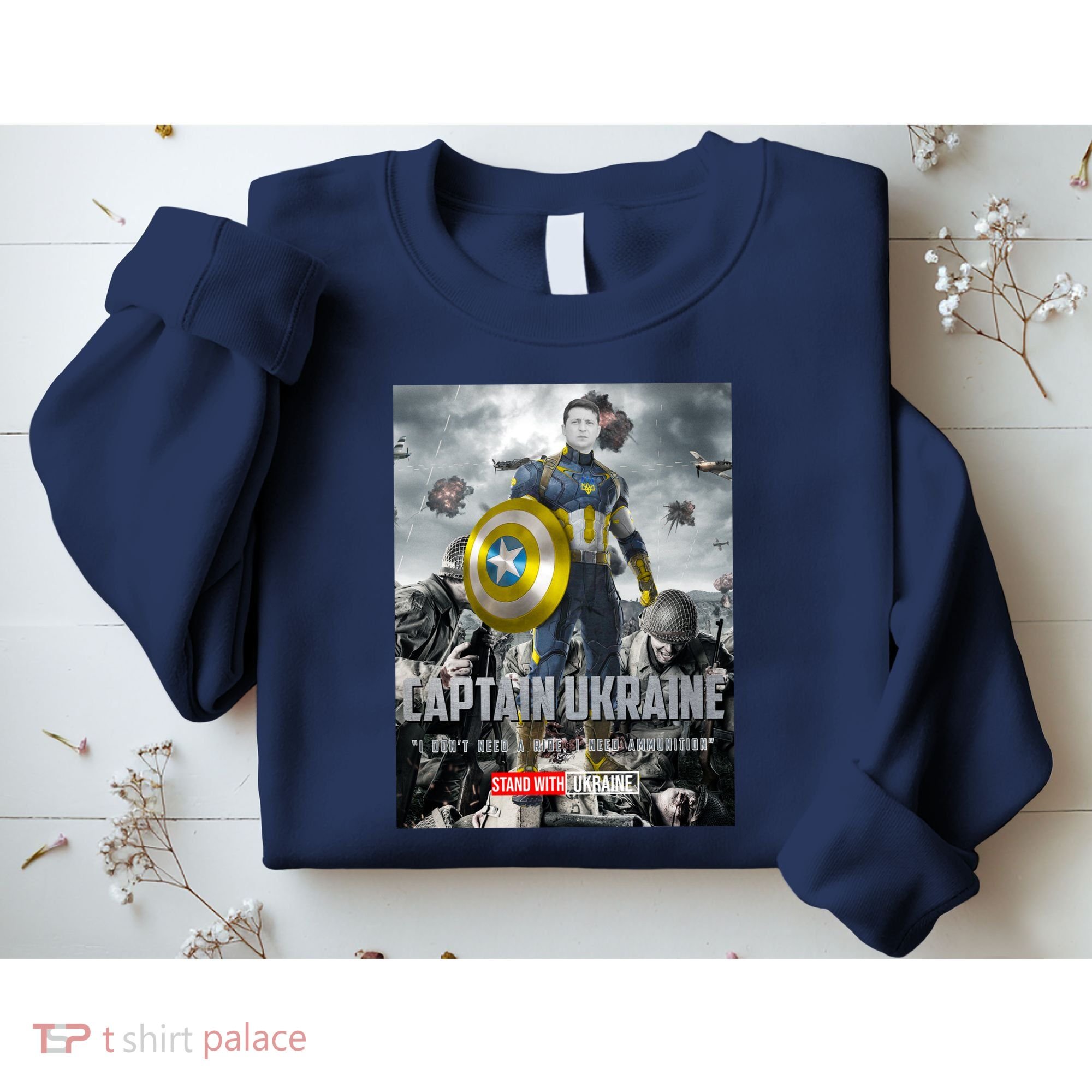 Captain Ukraine Stand With Zelenskyy I Dont Need A Ride Ammo Army Sweatshirt