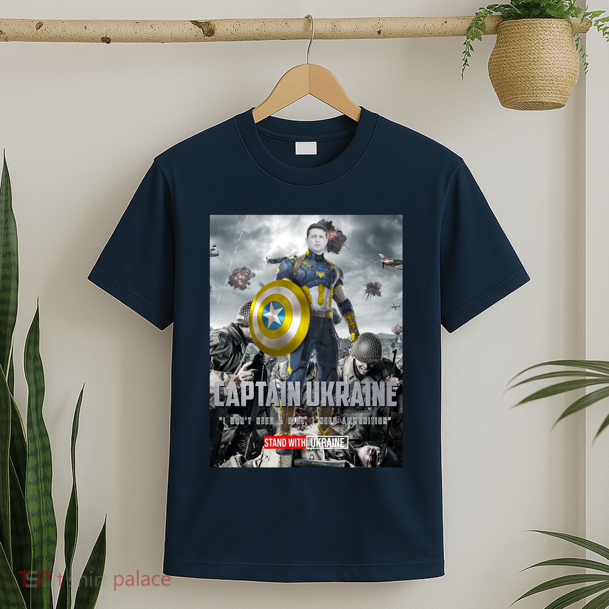 Captain Ukraine Stand With Zelenskyy I Dont Need A Ride Ammo Army T-Shirt
