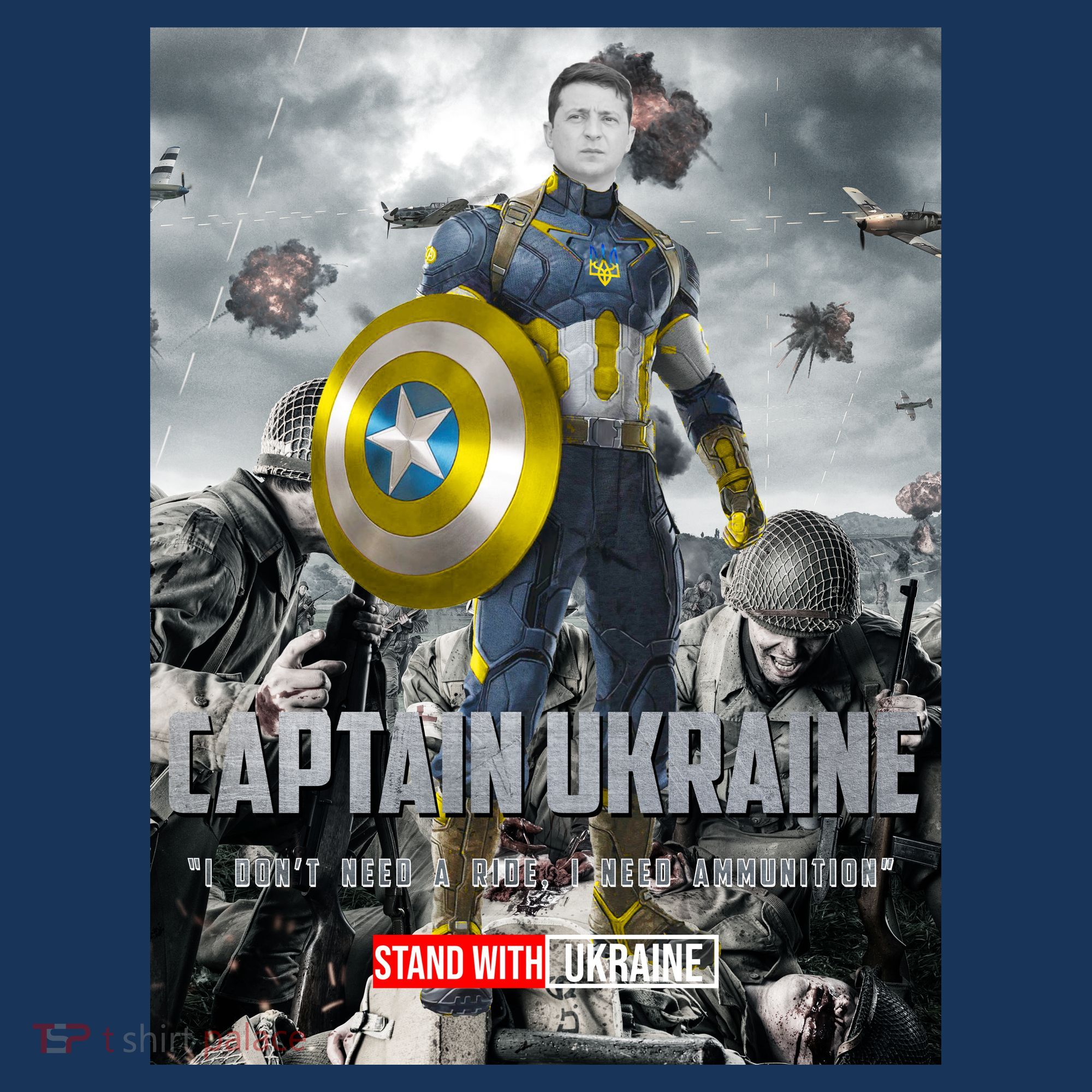 Captain Ukraine Stand With Zelenskyy I Dont Need A Ride Ammo Army Coaster