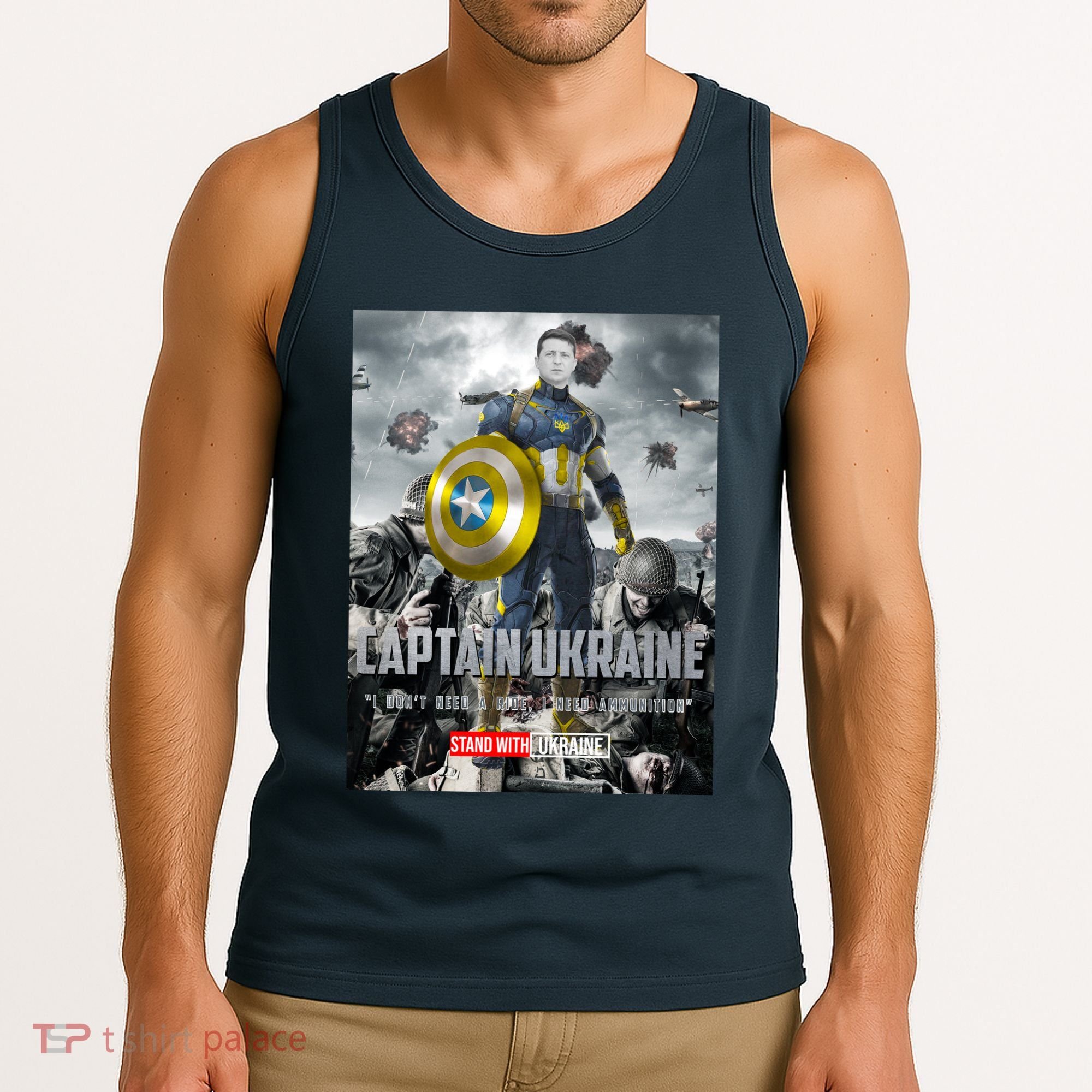 Captain Ukraine Stand With Zelenskyy I Dont Need A Ride Ammo Army Tank Top