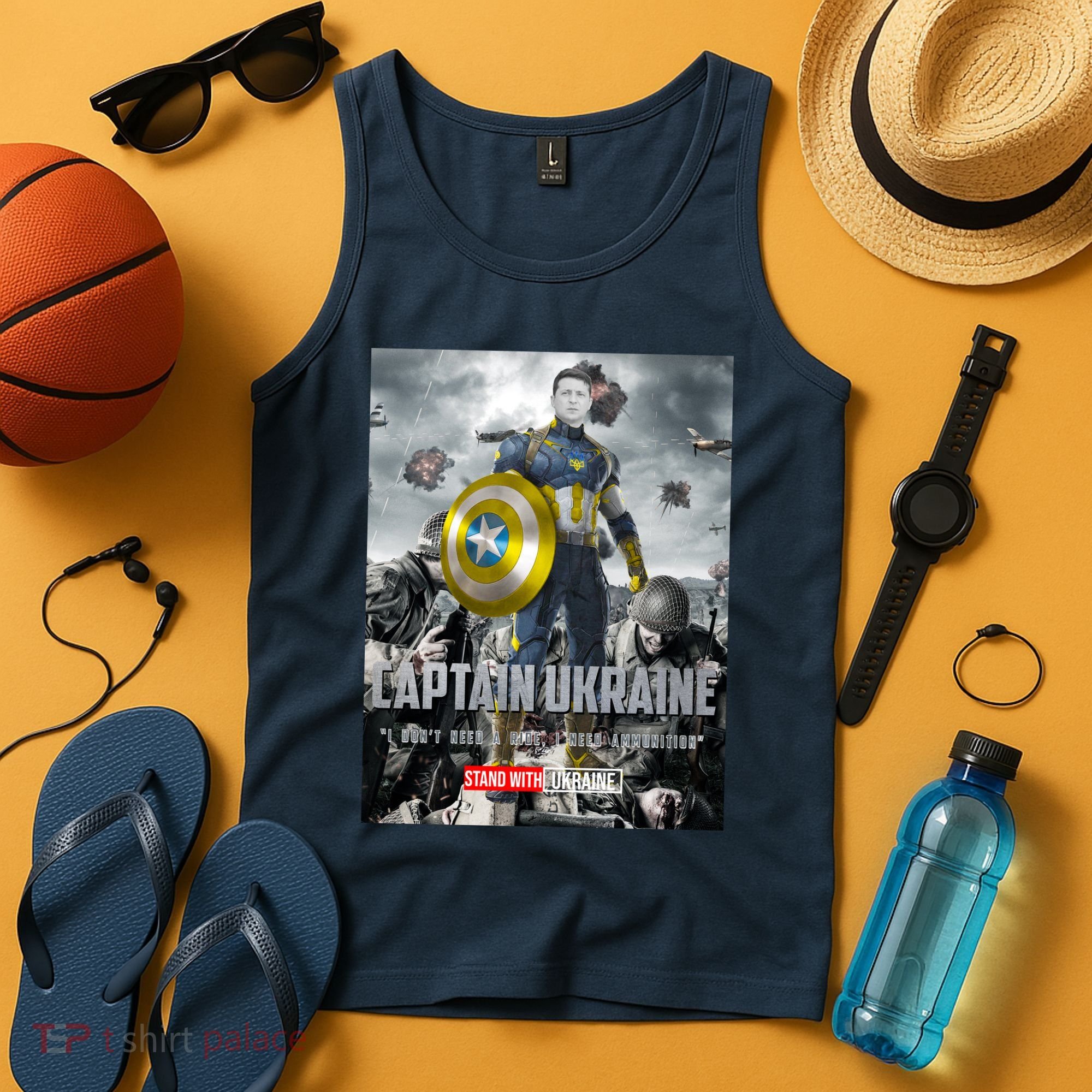 Captain Ukraine Stand With Zelenskyy I Dont Need A Ride Ammo Army Tank Top
